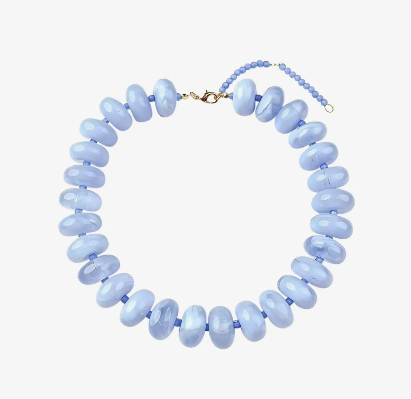 Bailey Chunky Beaded Necklace-
Light Blue