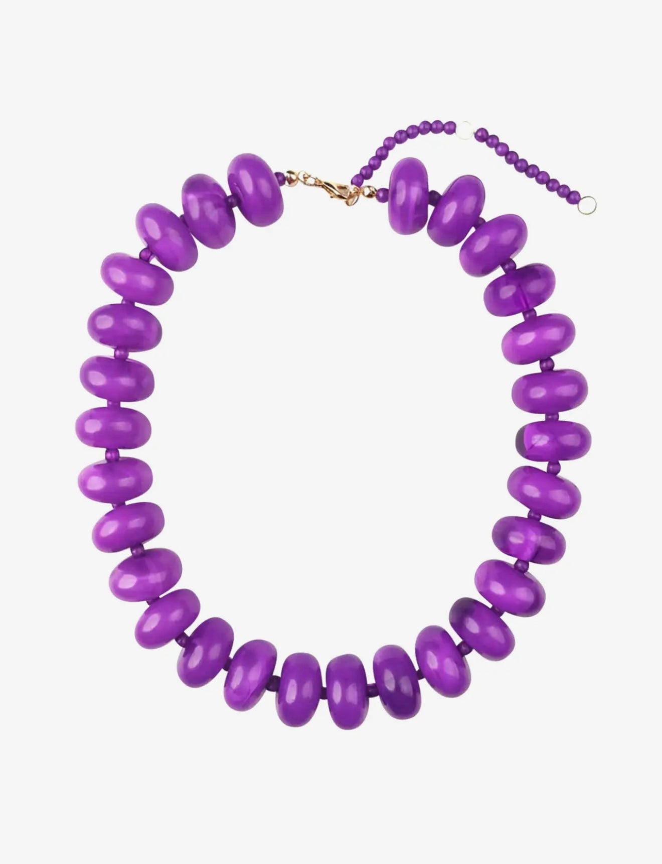 Bailey Chunky Beaded Necklace- Purple
