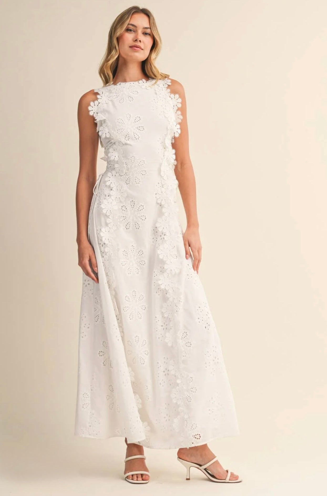 White Eyelet Lace Daisy dress