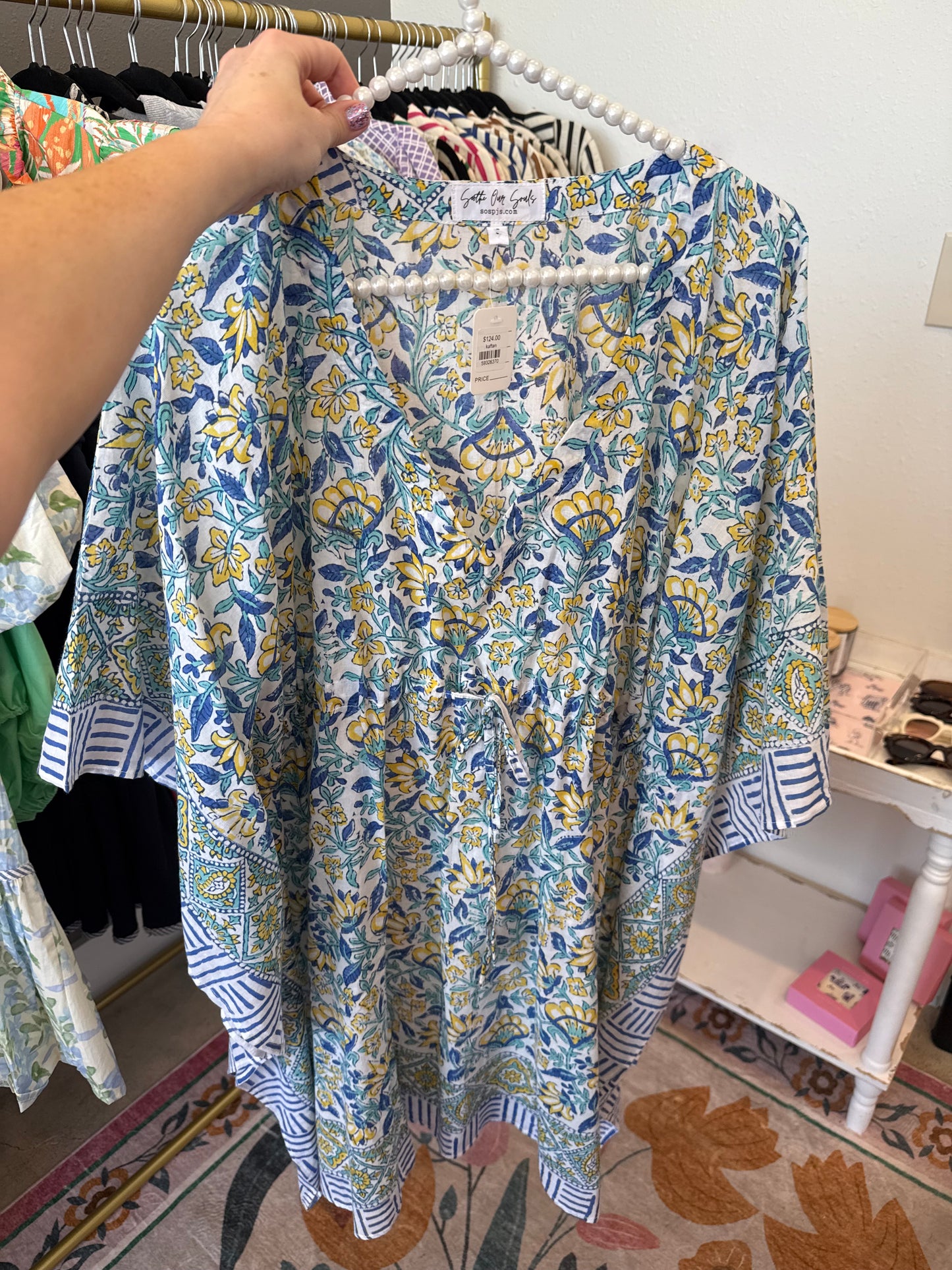 Block Print Luxury Kaftan- Small