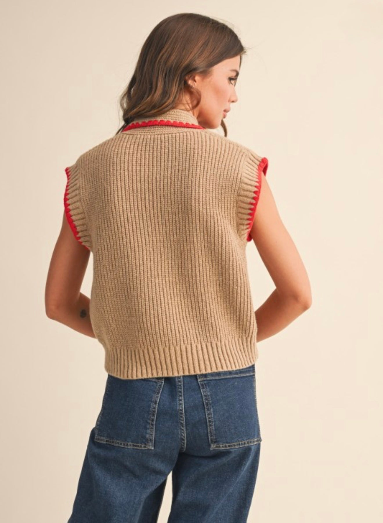 Mocha Red Sweater Vest