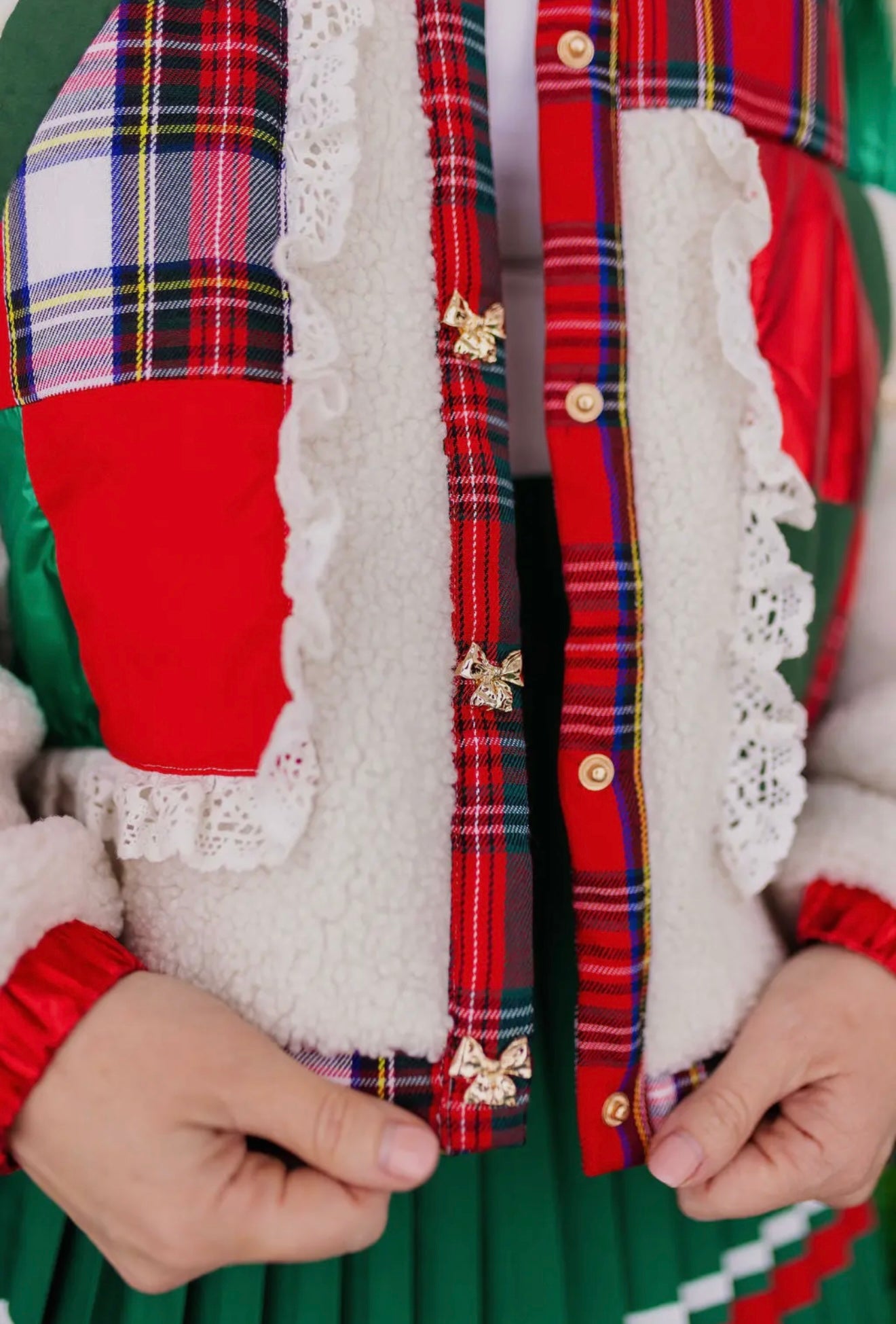 Tartan Plaid Patchwork Sherpa Jacket