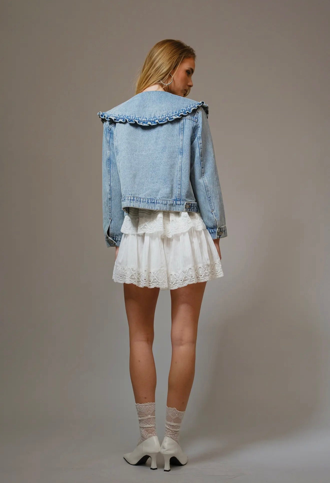 Ruffle Denim Jacket