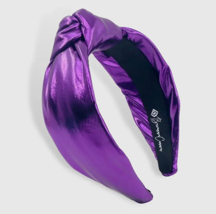 Purple Puff Metallic Knotted Headband