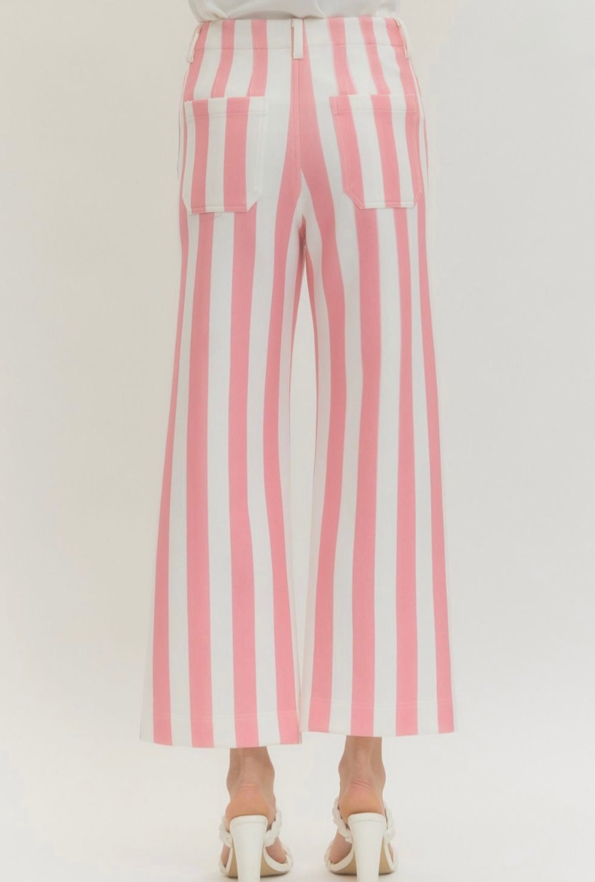 Pink and White Striped Pants