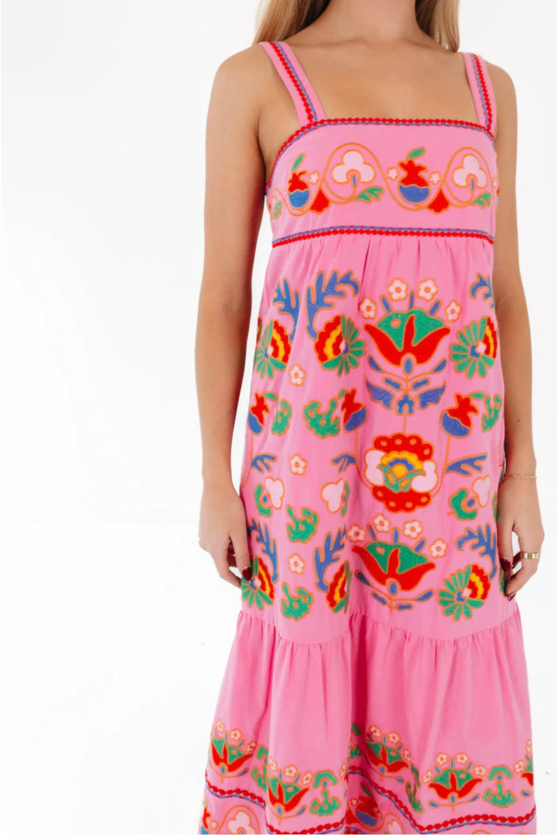 The Landon Midi Dress - Hot Pink