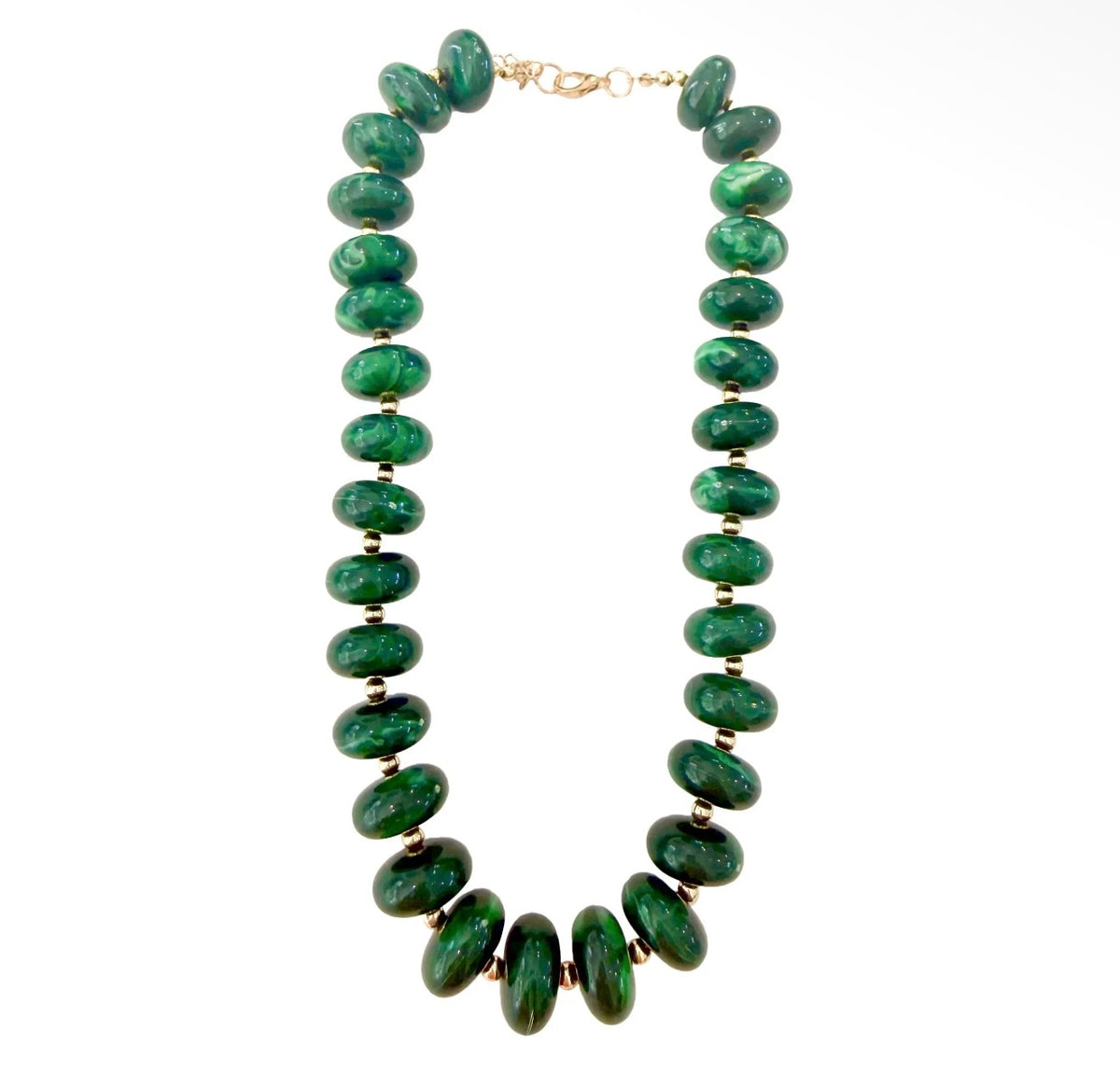 Holly Chunky Beaded Necklace- Emerald Green