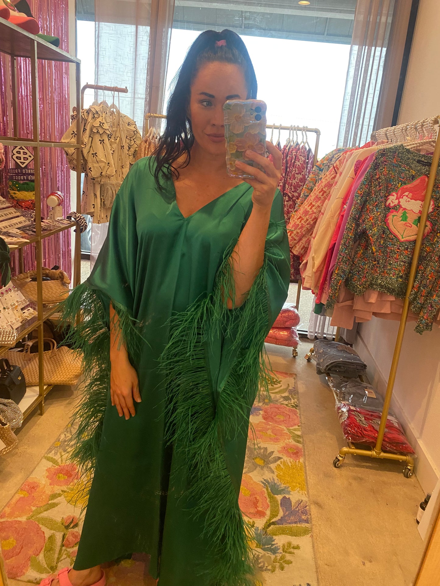 The Natalie Luxe Kaftan- Emerald Green