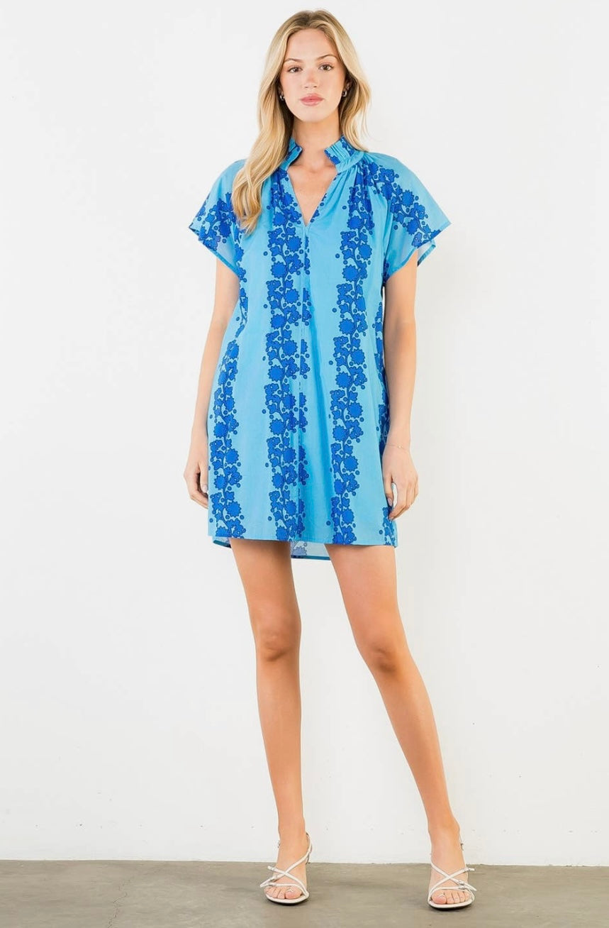 Brianna Blue Floral Dress