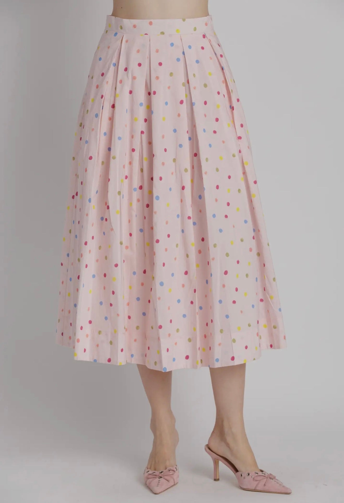 Pink Polkadot Skirt Set