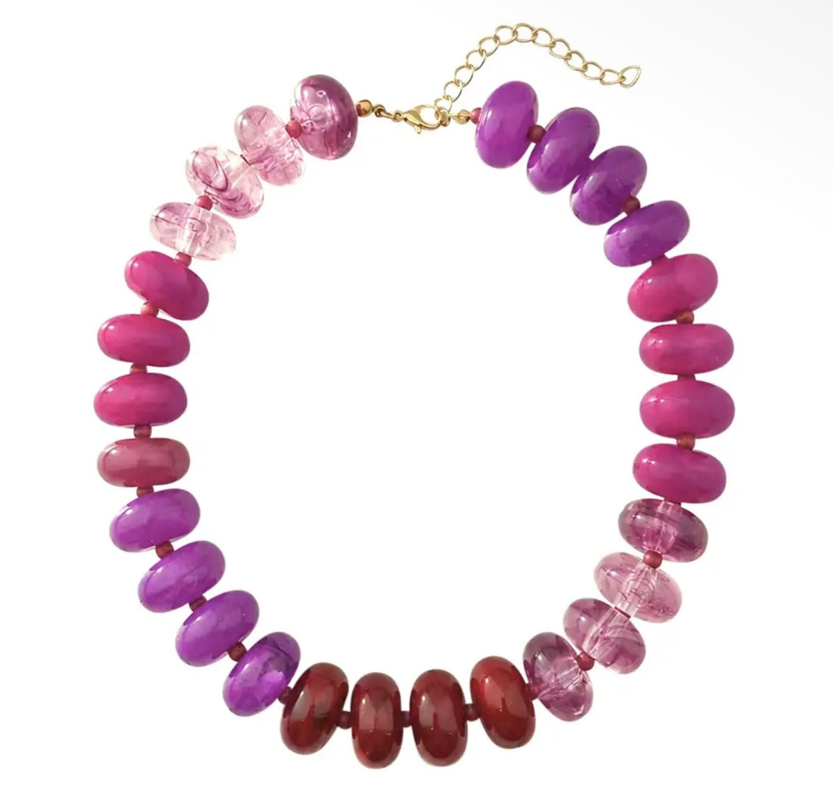 Carissa Chunky Beaded Necklace- Purple
Pink Mix
