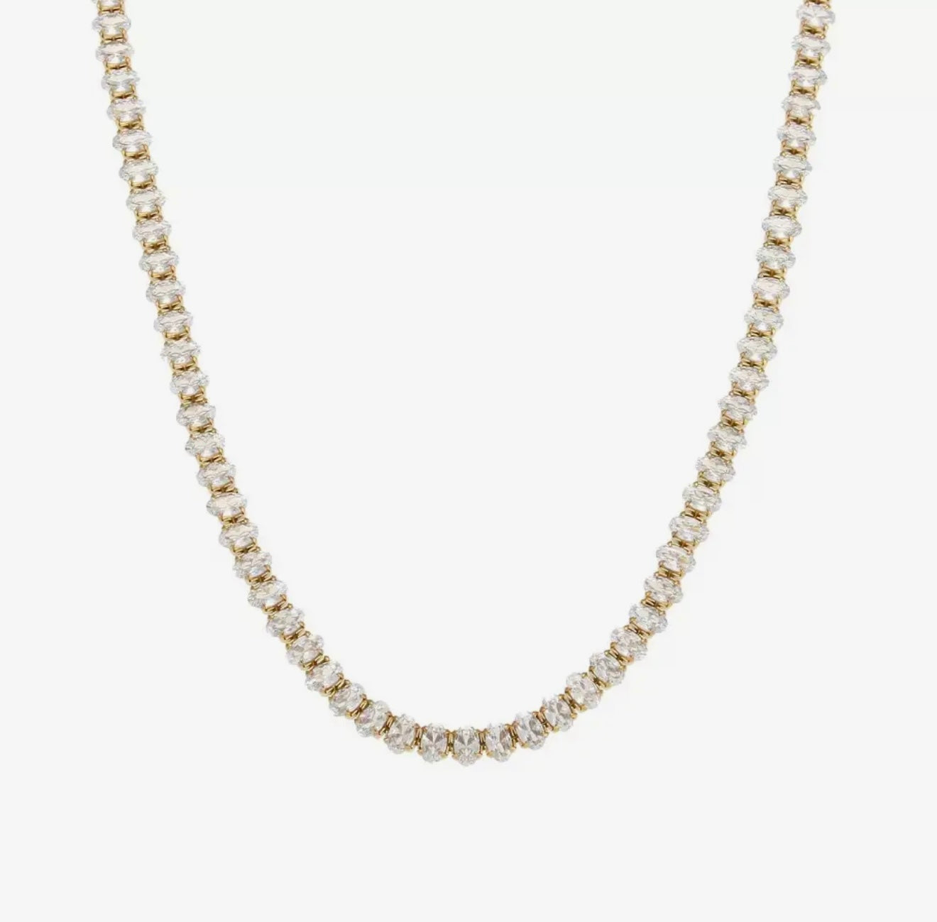 Oval Diamond Tennis
Necklace Waterproof