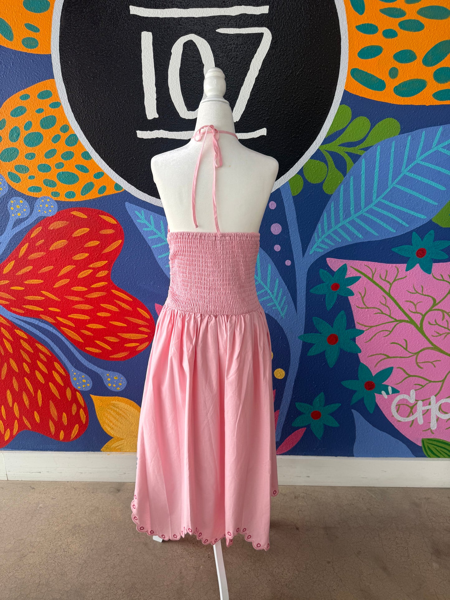 Birds of Paradise Pink Midi Dress