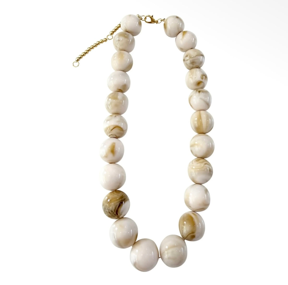 Carter Chunky Beaded Necklace - Cream
