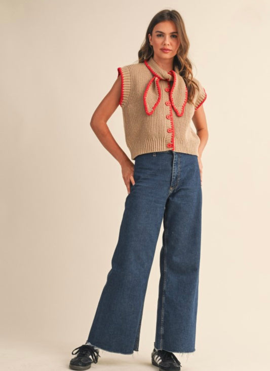 Mocha Red Sweater Vest