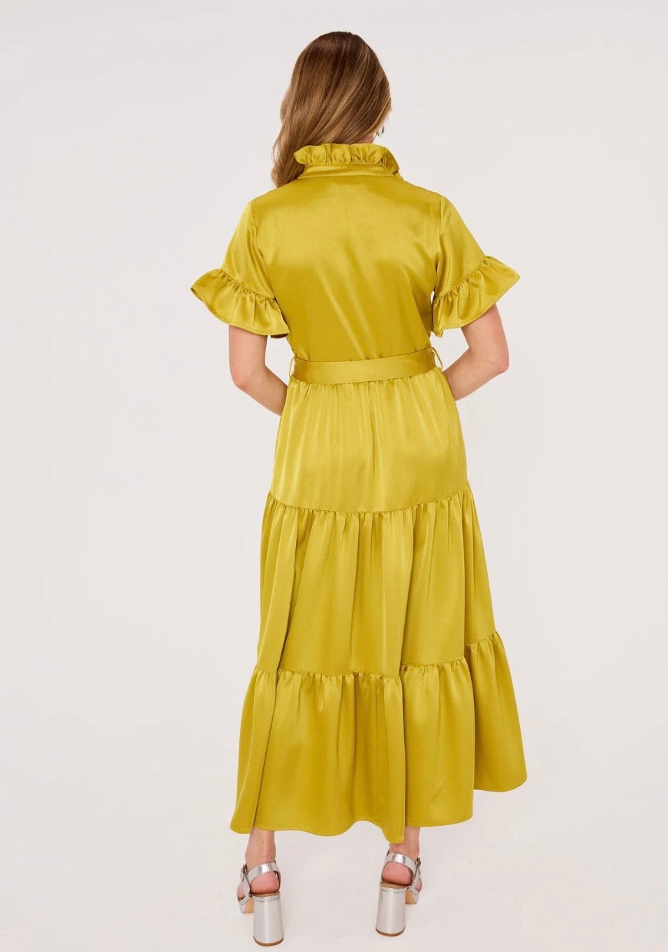 Sadie Maxi Dress Golden Olive
Satin