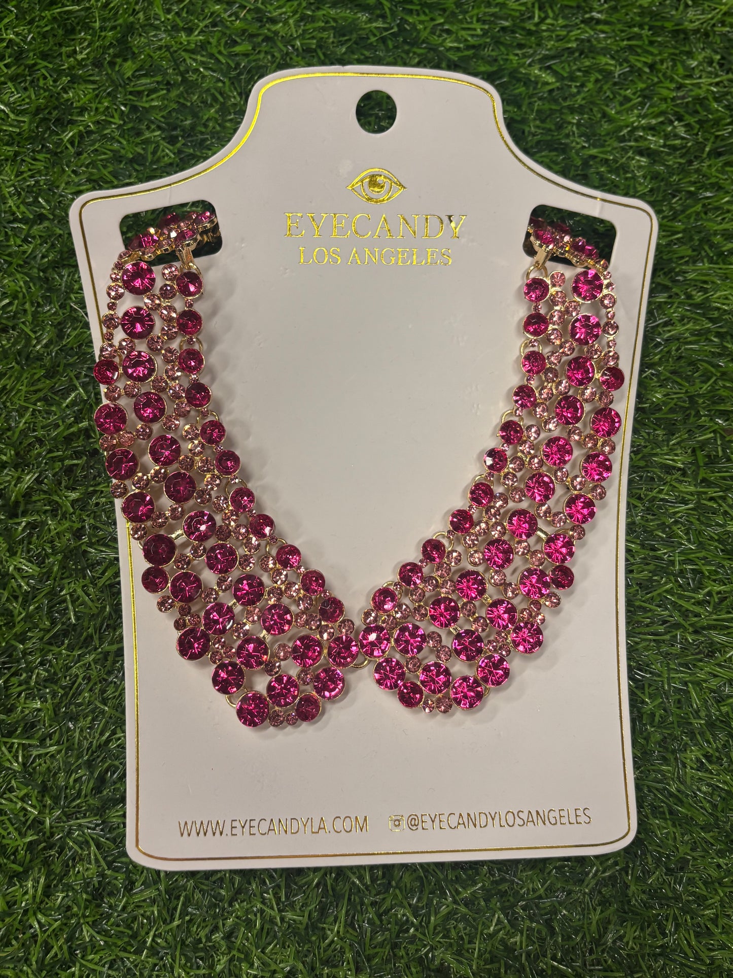 Pink Crystal Collar Necklace
