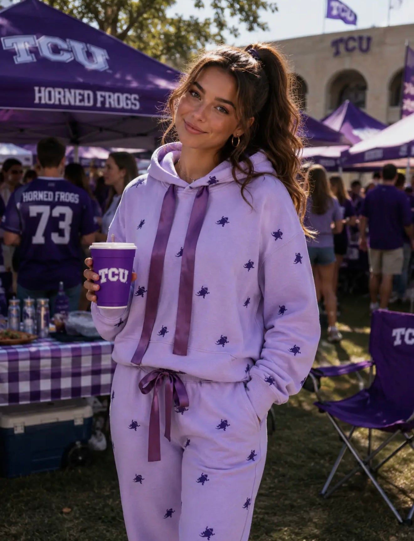 Tcu Embroidered Fleece Sweatpants