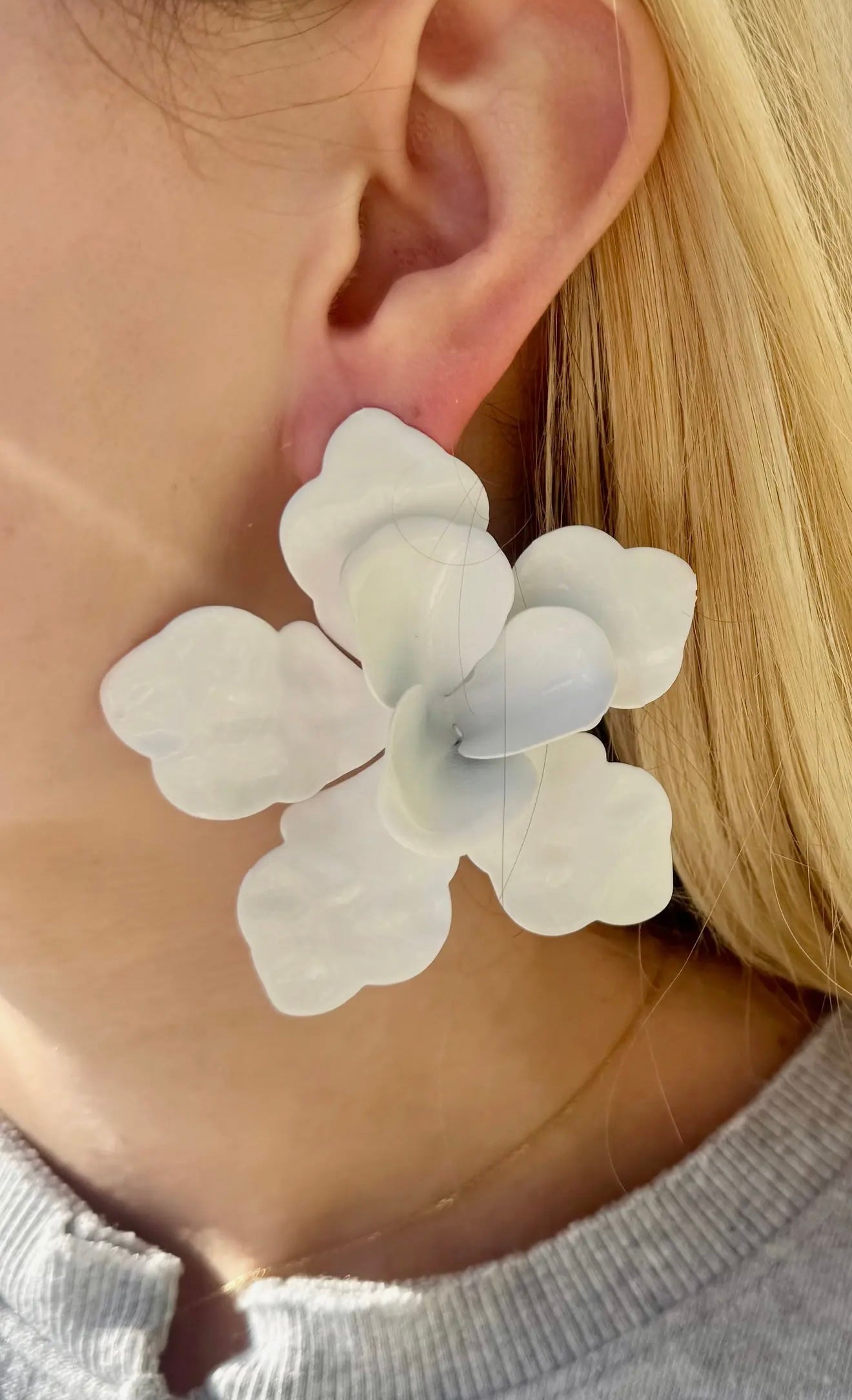 Maxine Statement Earrings - White