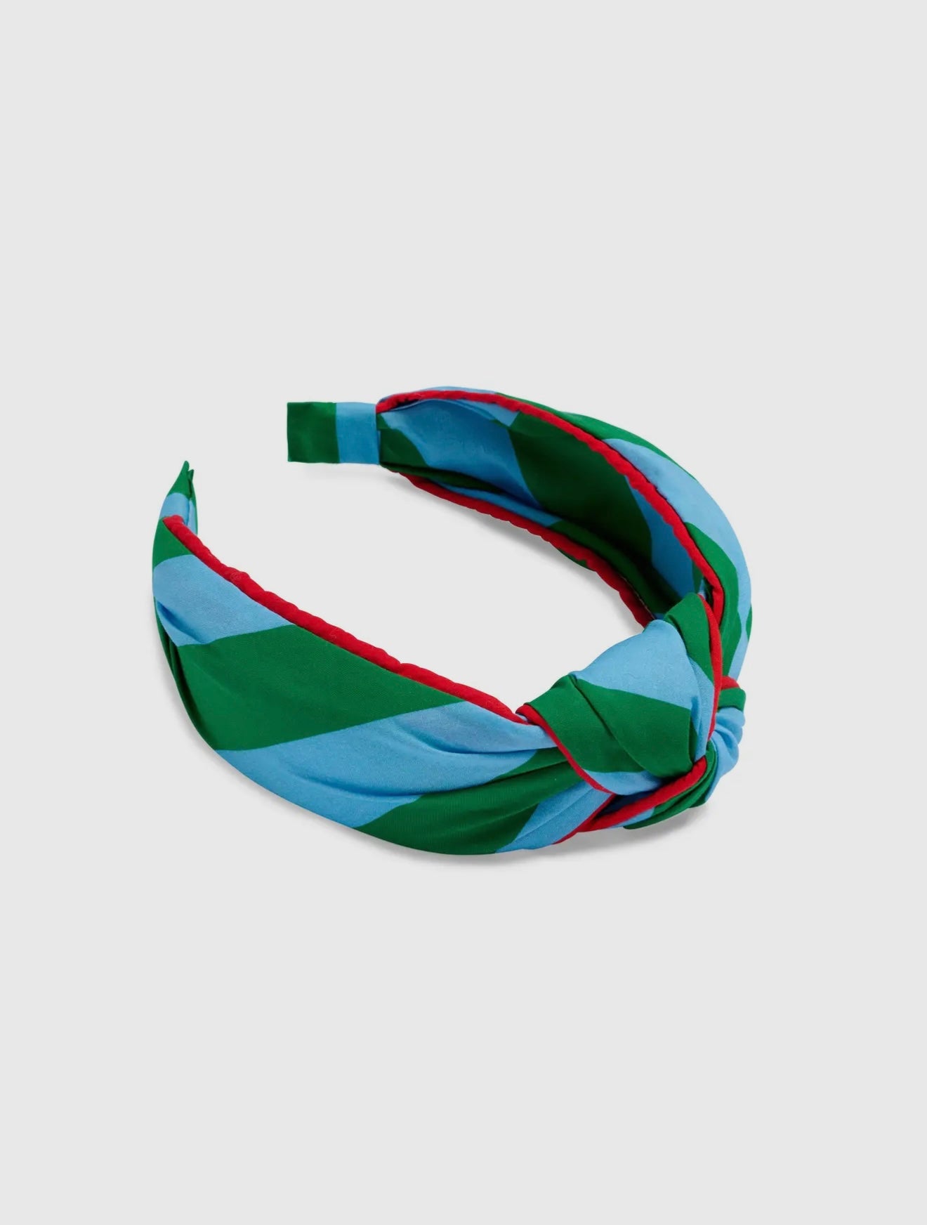 Blue and Green Festive Striped Headband