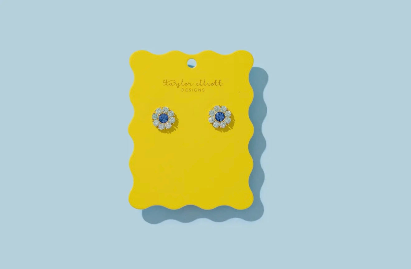 Caroline Blue Gem Earrings