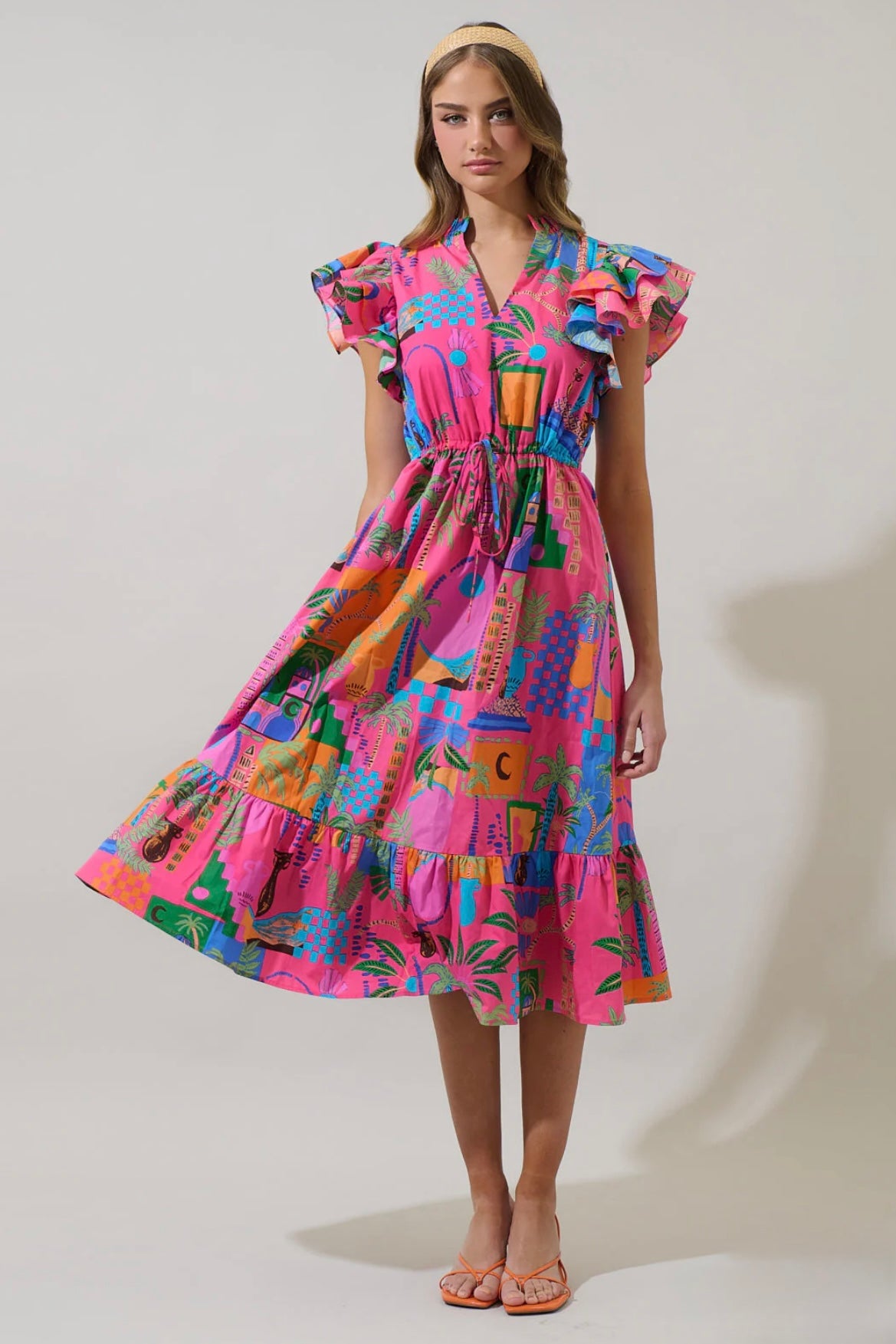 Lanus City Dillan Midi Ruffle Dress
