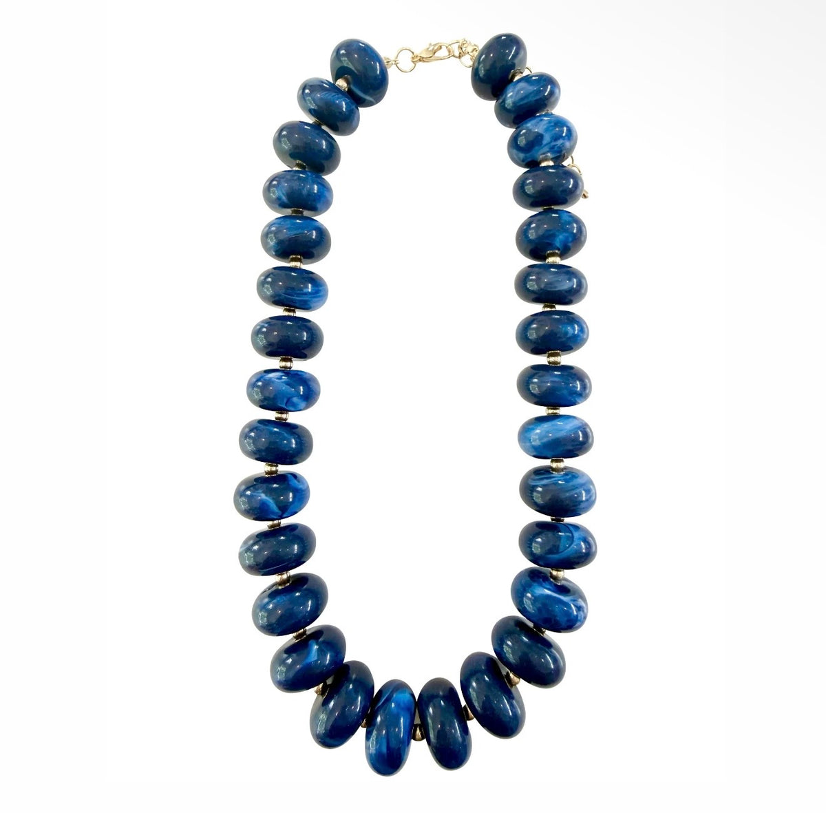 Liberty Chunky Beaded Necklace- Navy