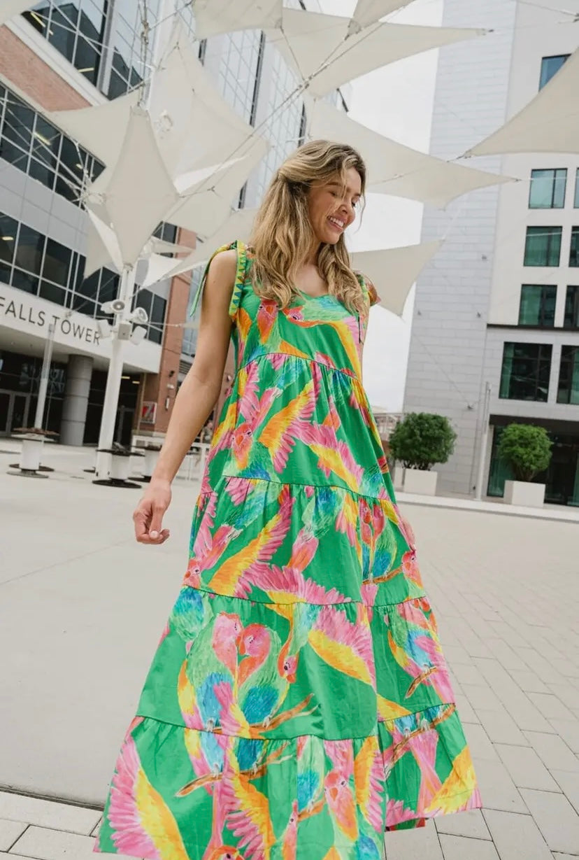 Tropical Bird Maxi Dress