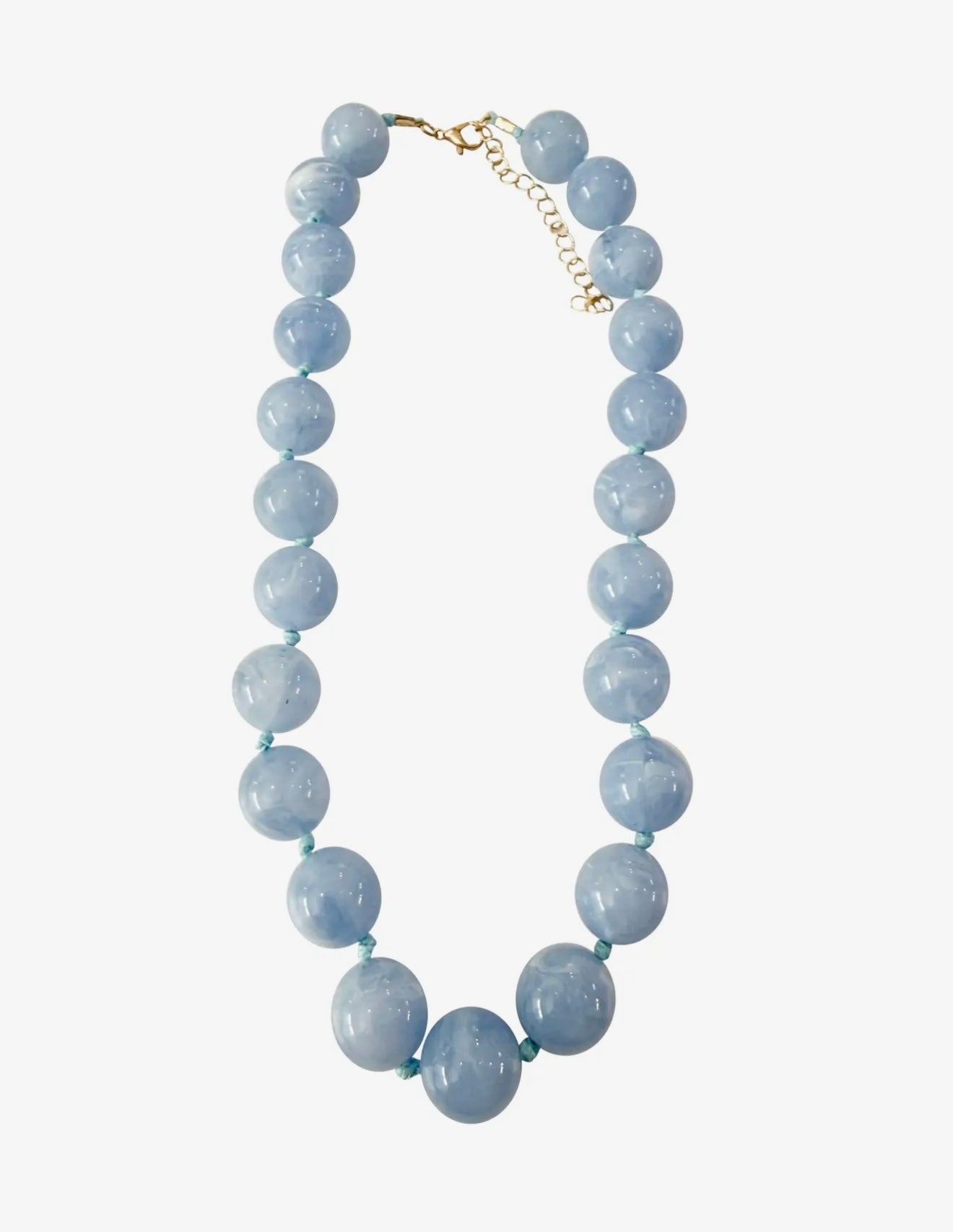 Mabry Chunky Beaded Necklace-Light Blue