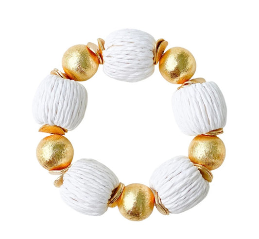 Raffia Bracelet- White