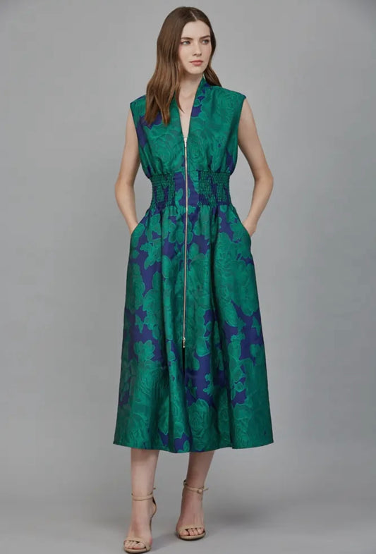 Natalie Zip Up Midi Dress