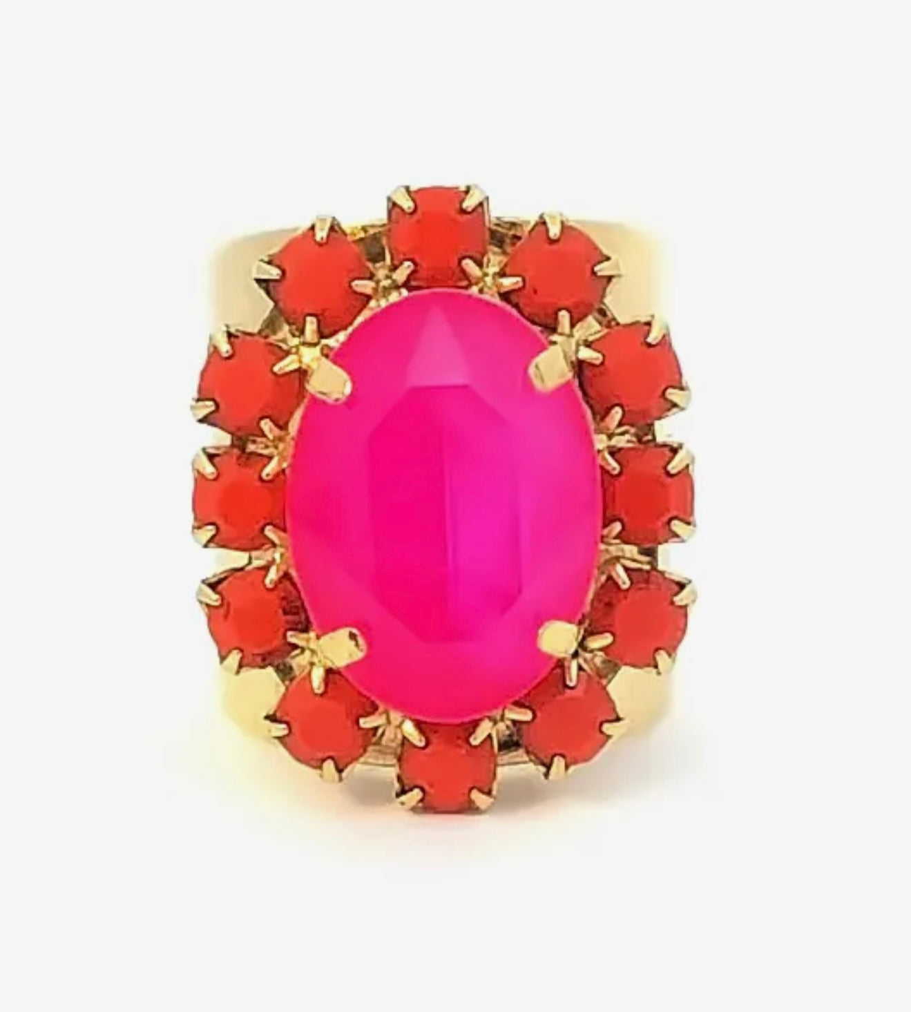 Suki Adjustable Multi-Stone Ring with High Quality Crystals- PINK- TOVA