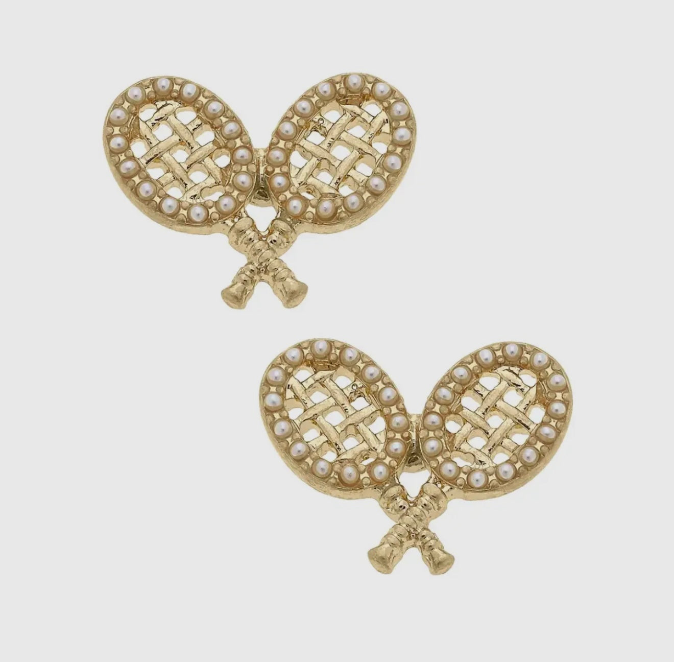 Doubles Match Stud Earrings in
Shiny Gold