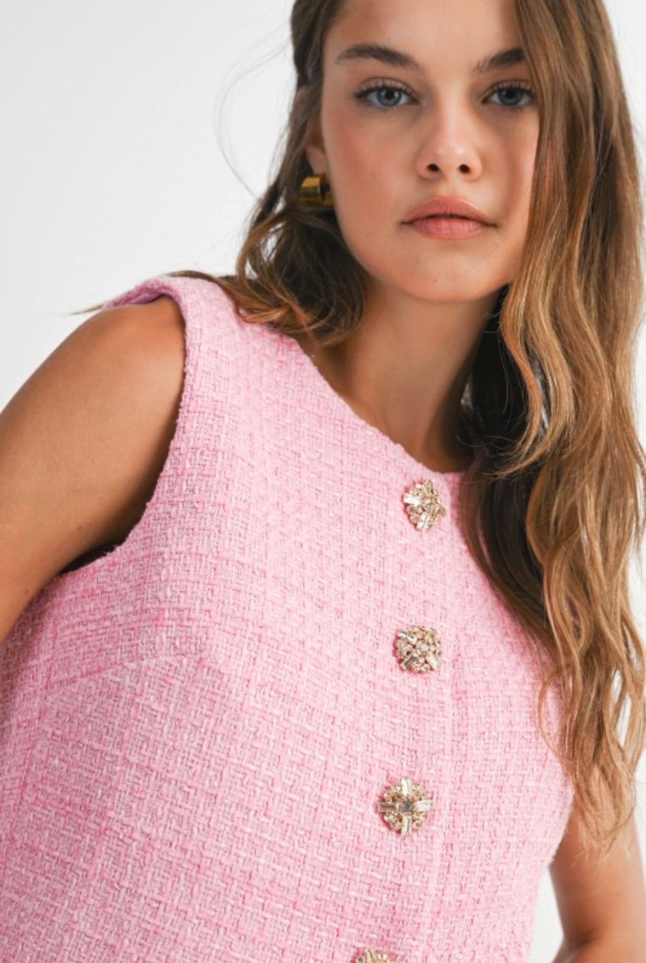 Jackie Pink Tweed Skirt Set