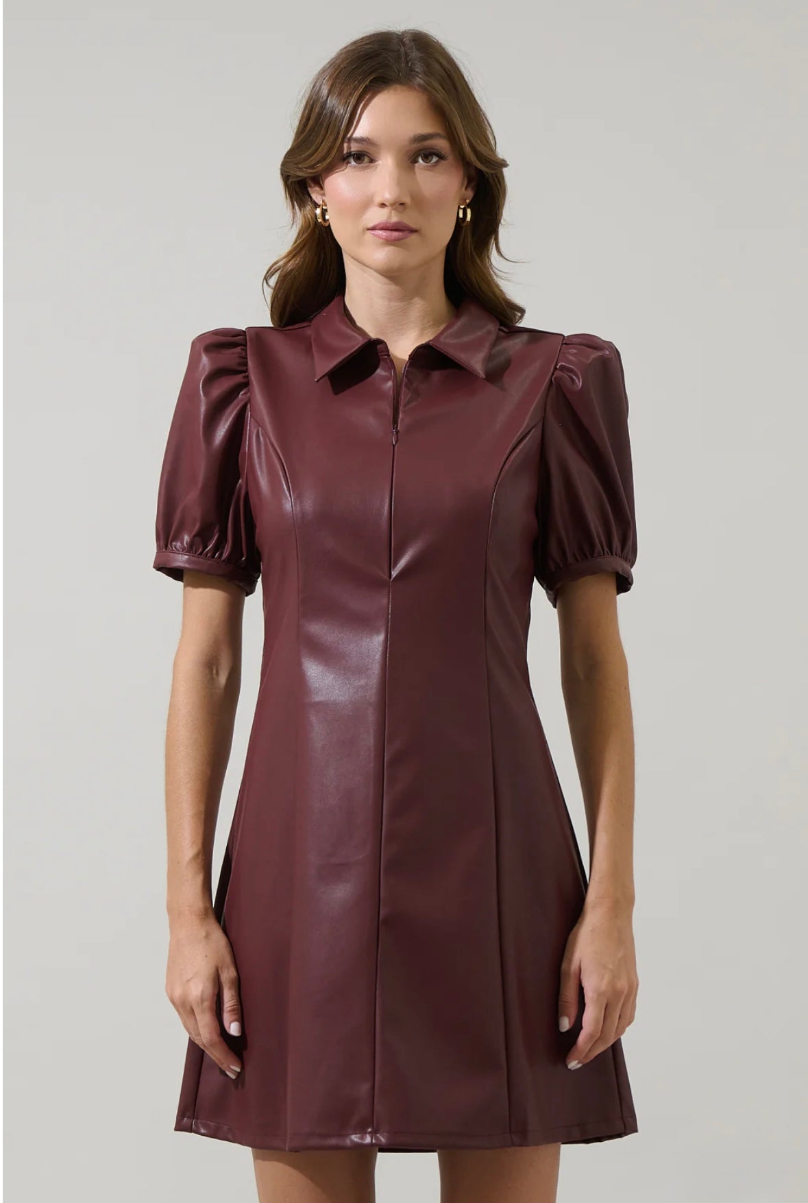 Anisa Leather Kezzy A-Line Mini Dress