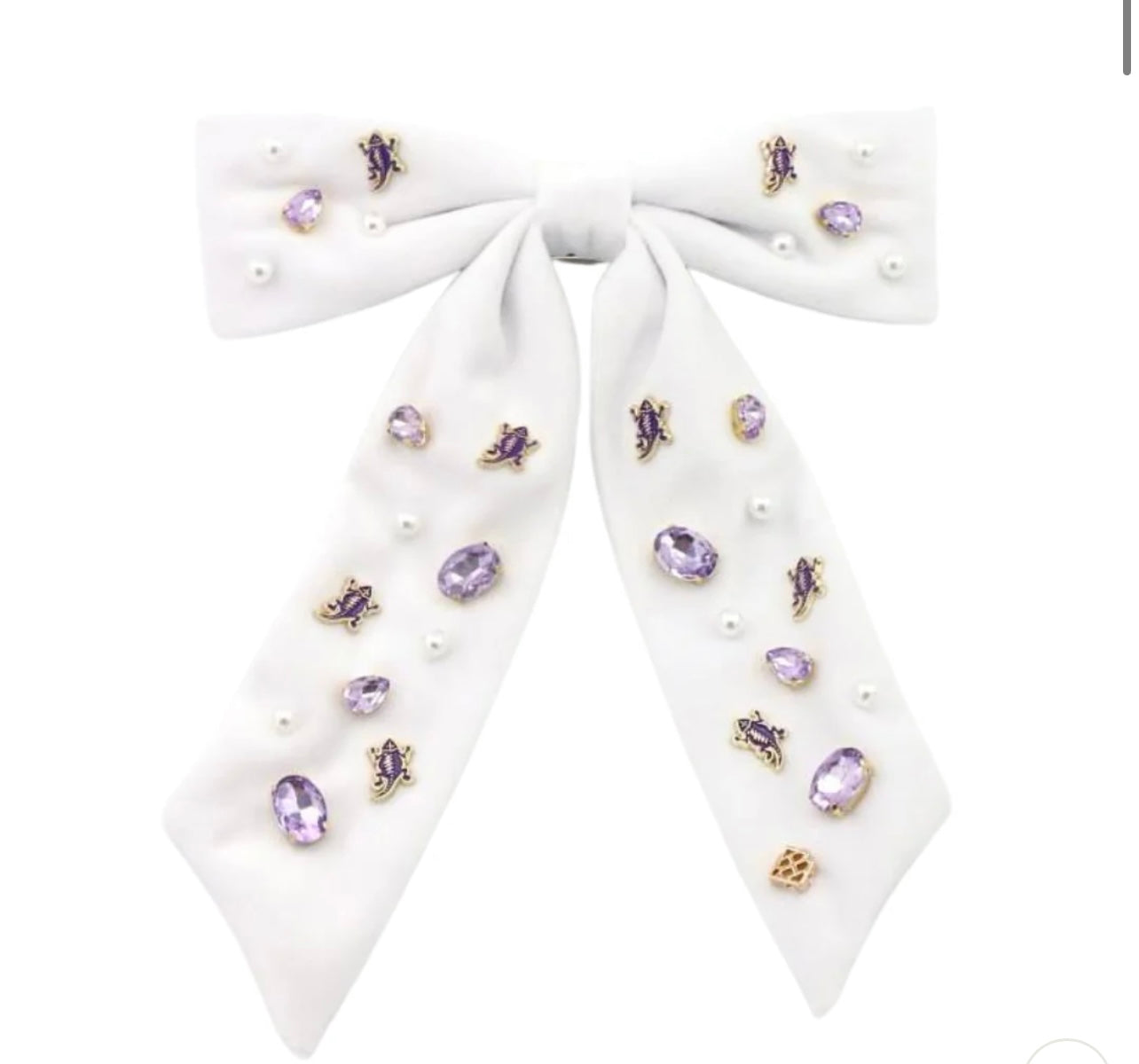 White TCU Bow