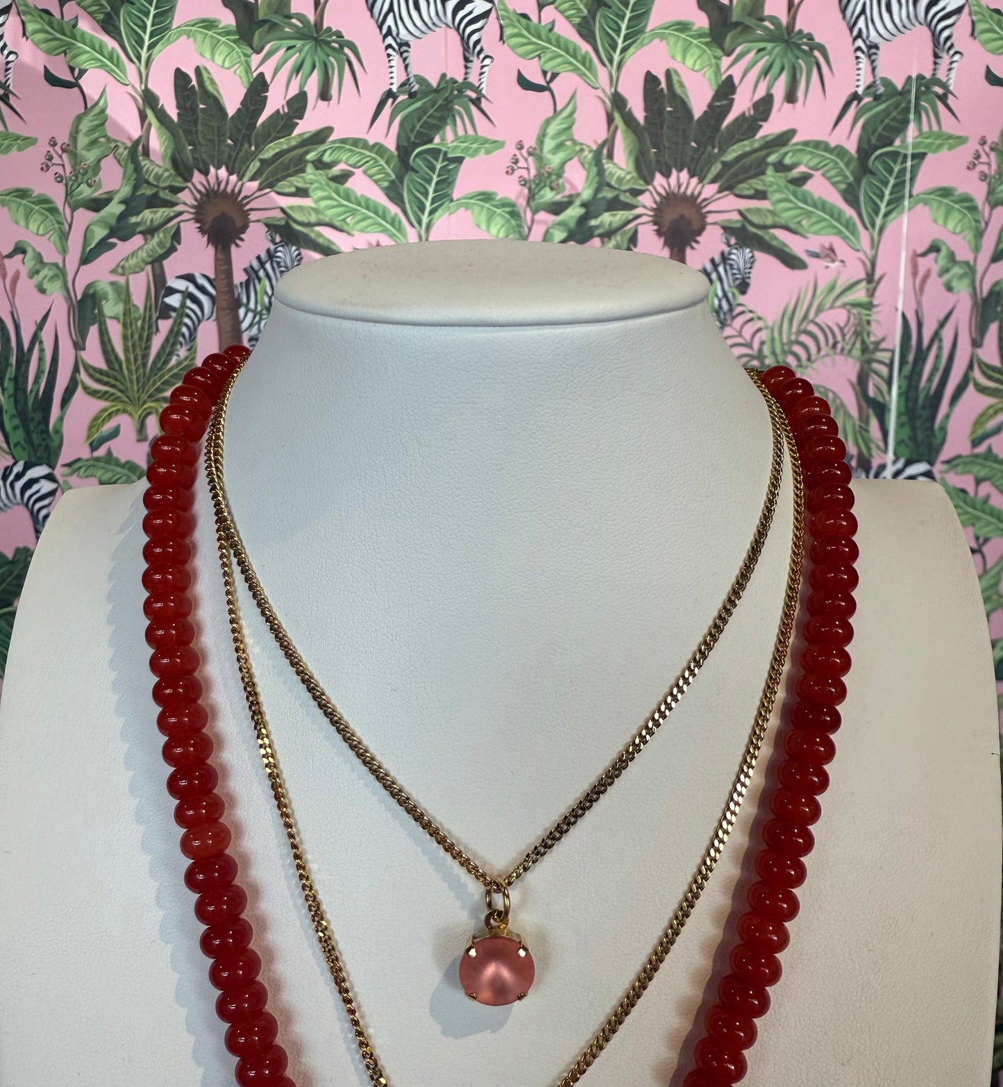 TOVA- Talia Necklace Light Peach Matte