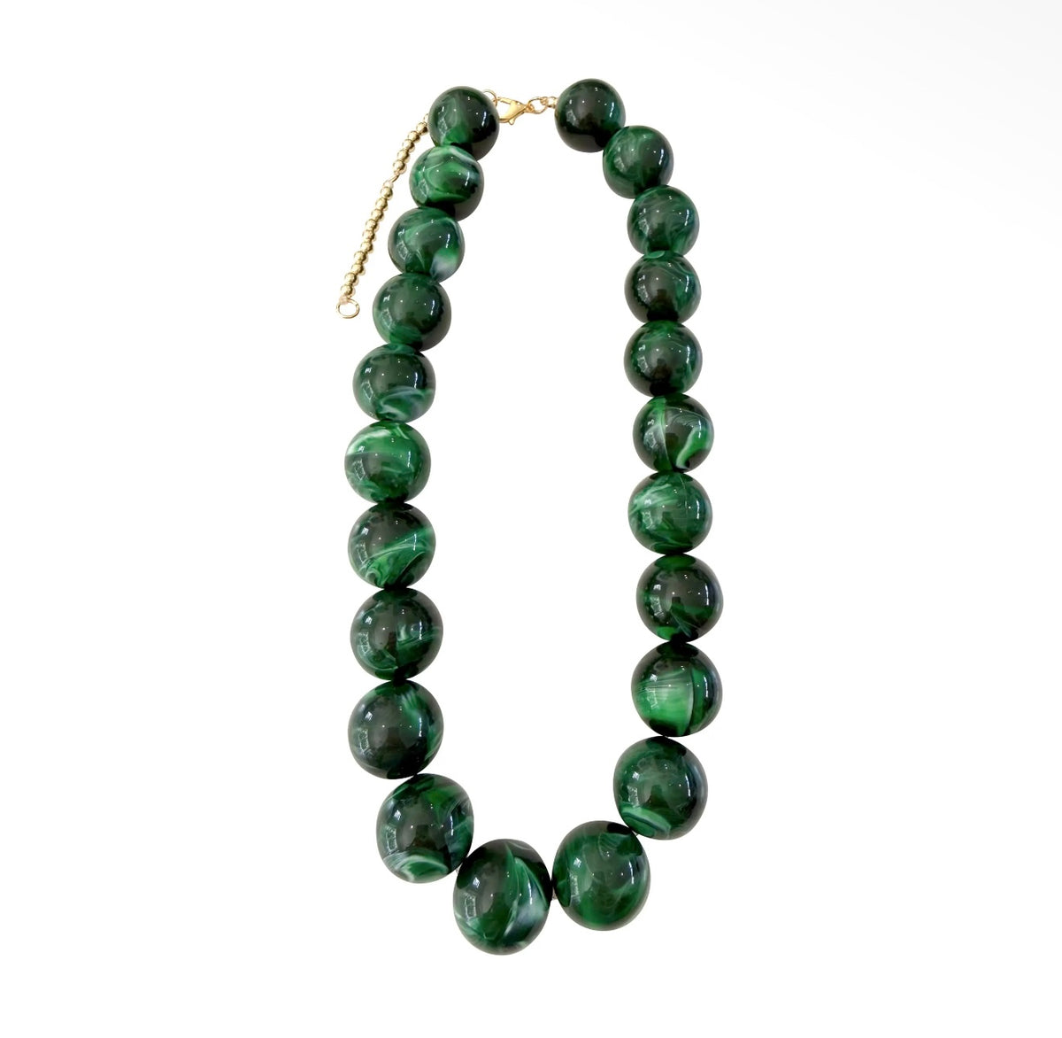 Carter Chunky Beaded Necklace - Emerald