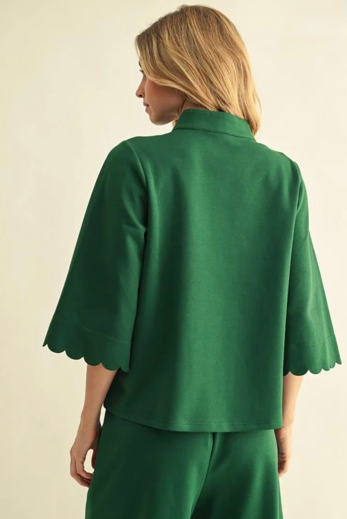 Melissa Scalloped Set- Hunter Green