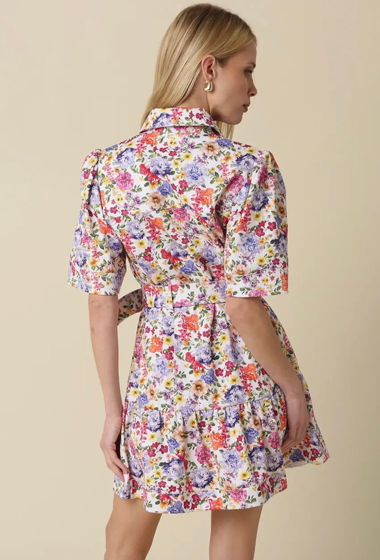 Susan Floral Belted Mini Dress