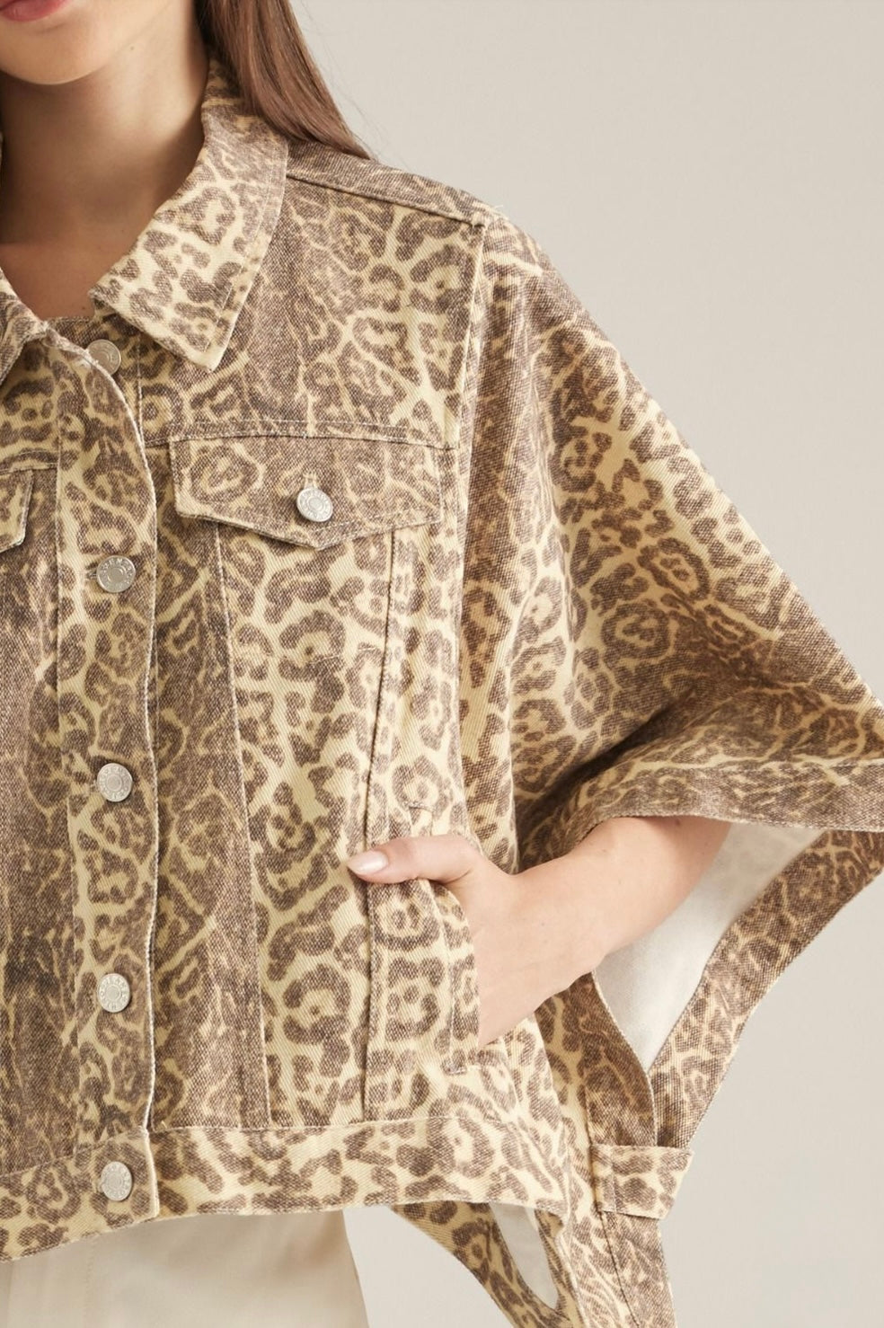 Andi Cape Jacket- Desert Leopard