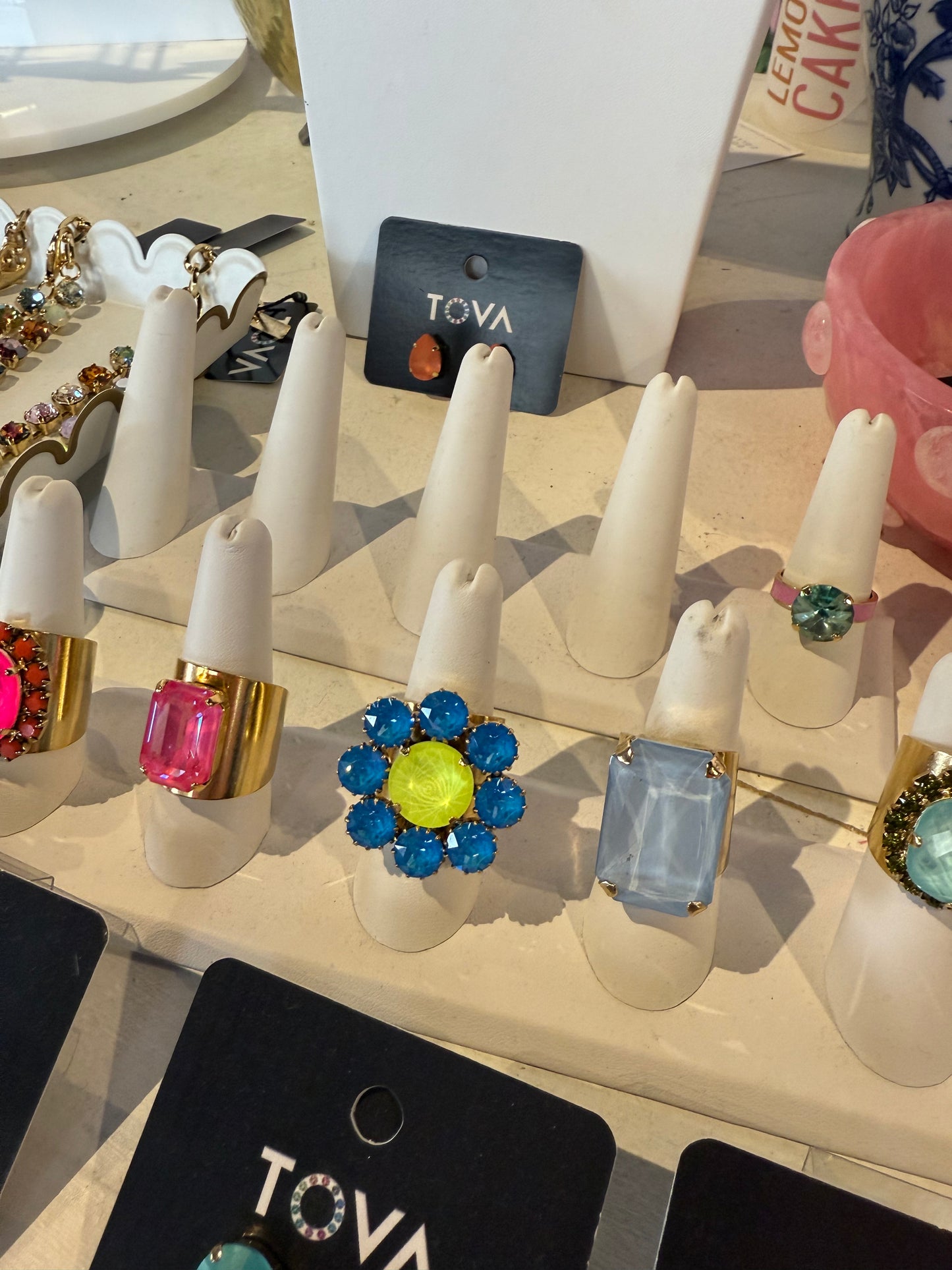 Chrisley Flower Ring in Electric Blue- TOVA