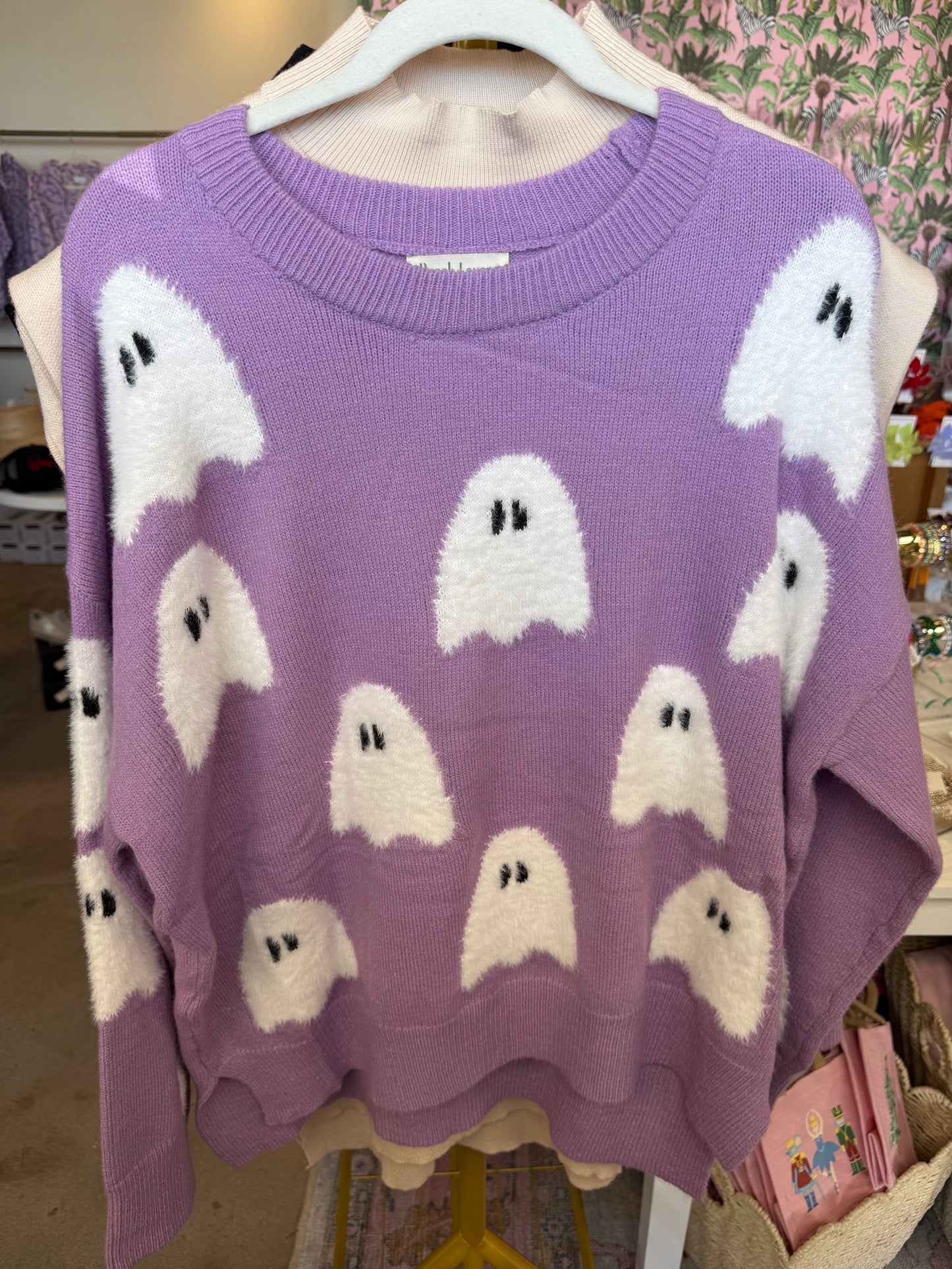 Fuzzy Ghost Sweater