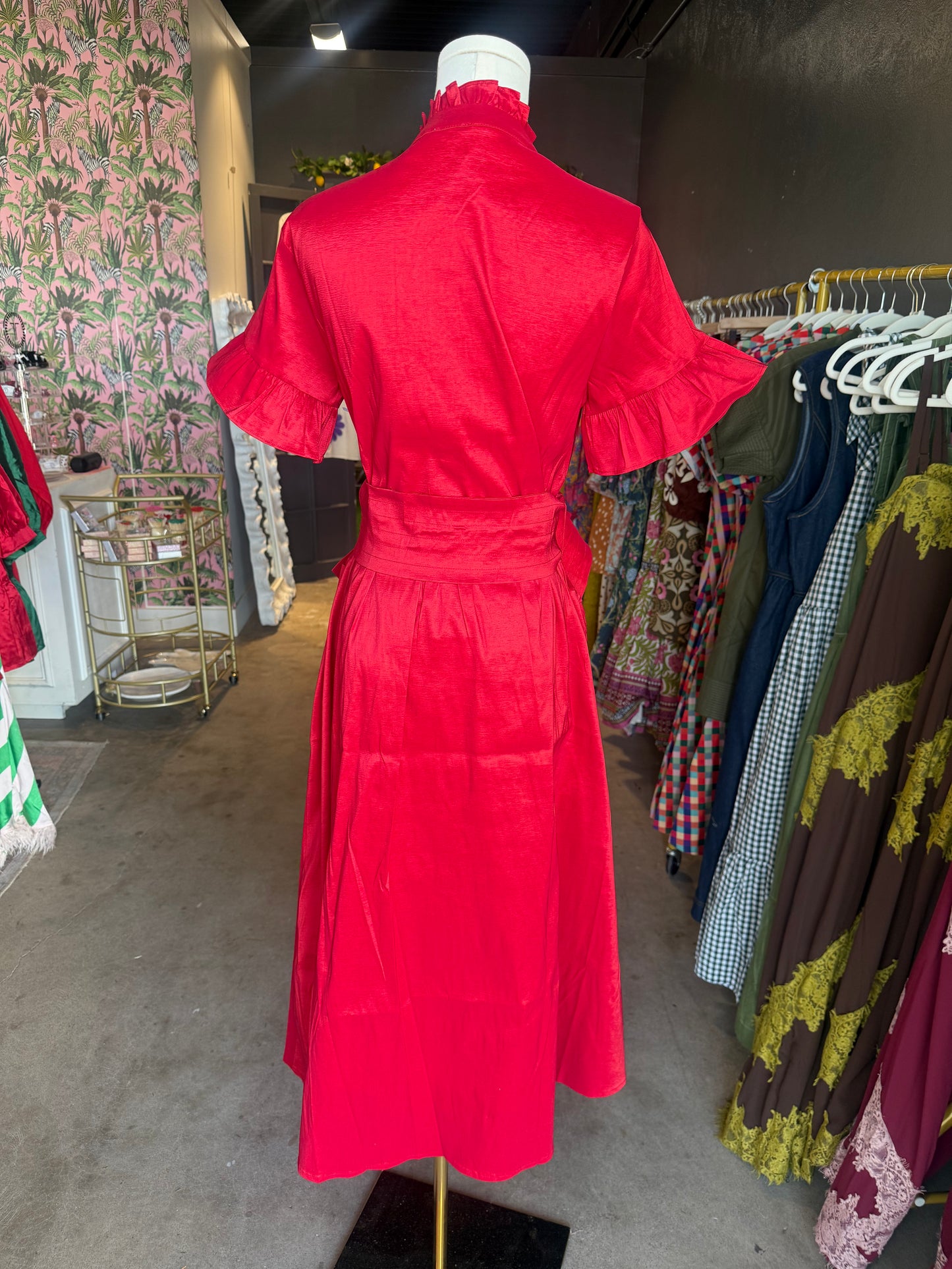 Collin’s Midi Dress- Red