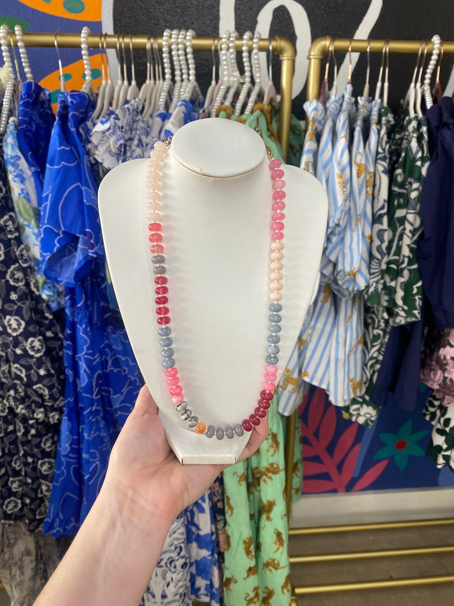 Neutral Berry Beaded Necklace
