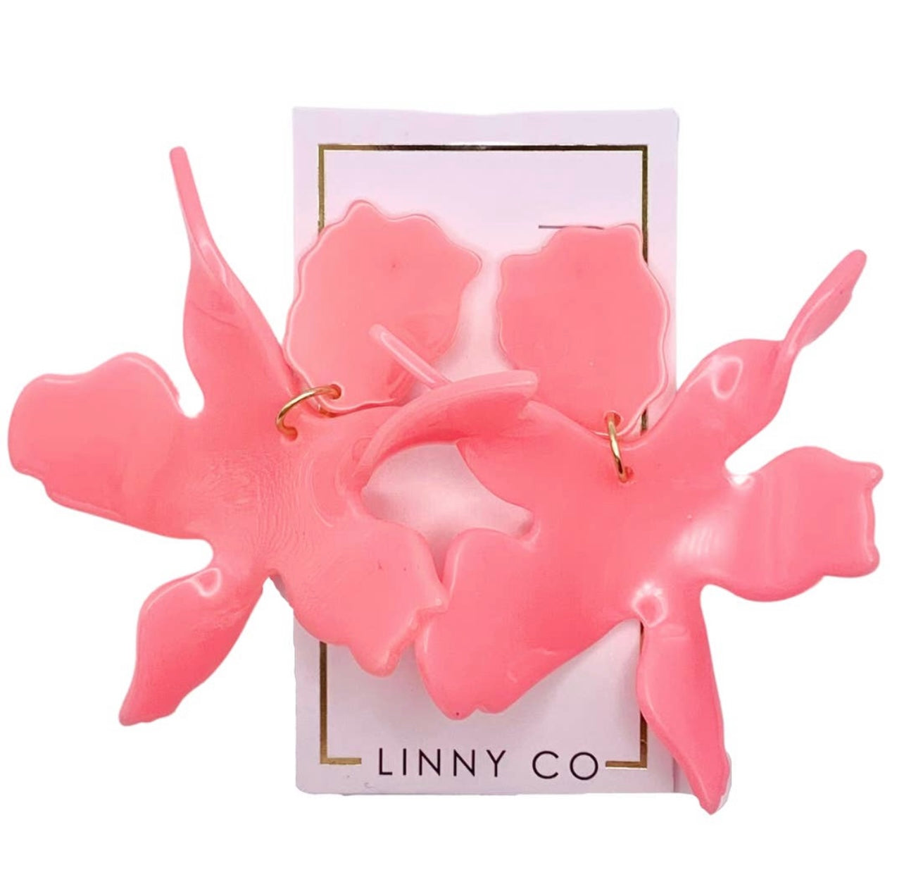 Flora Bright Coral Earrings