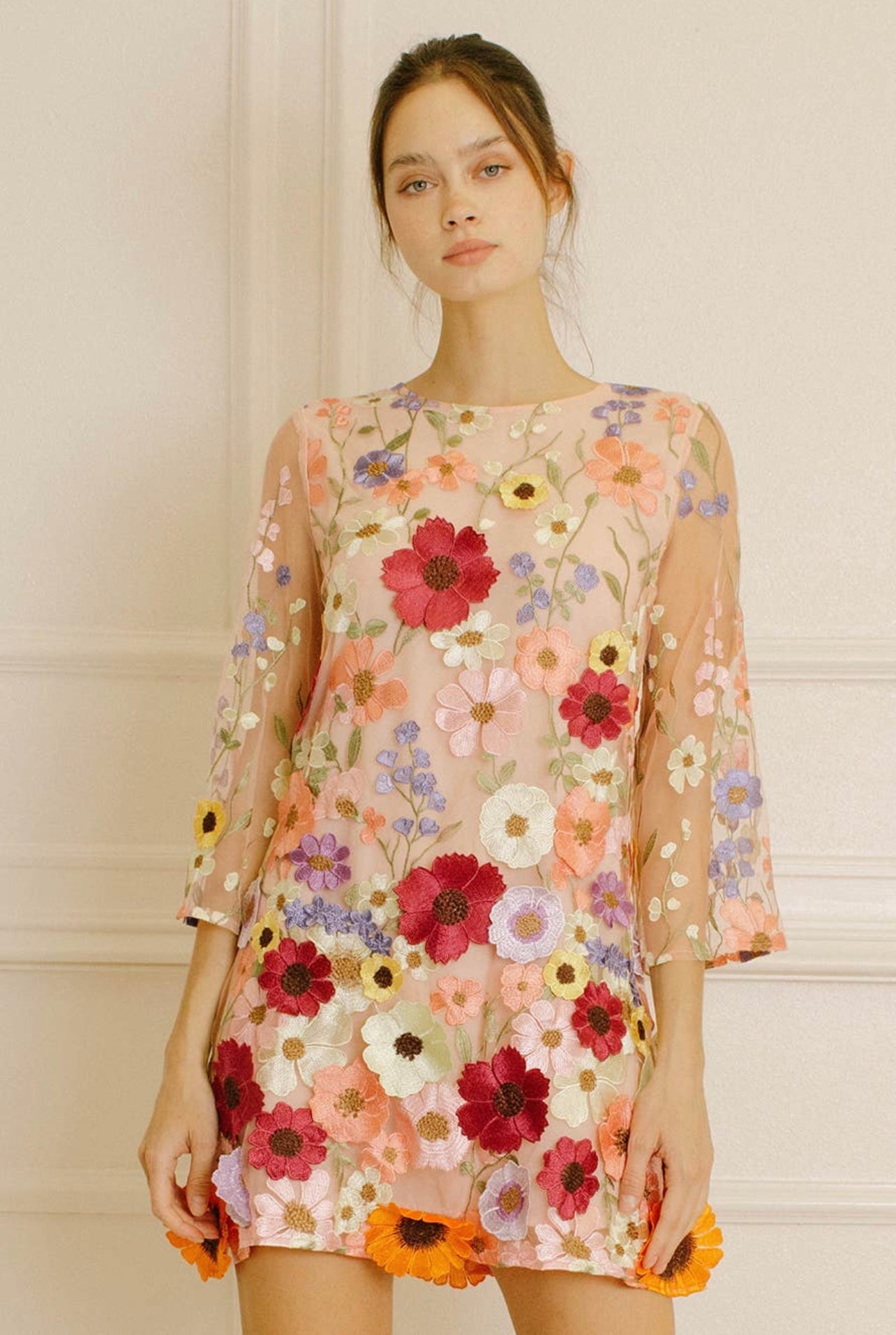 The Taylor 3D Flower Shift Dress