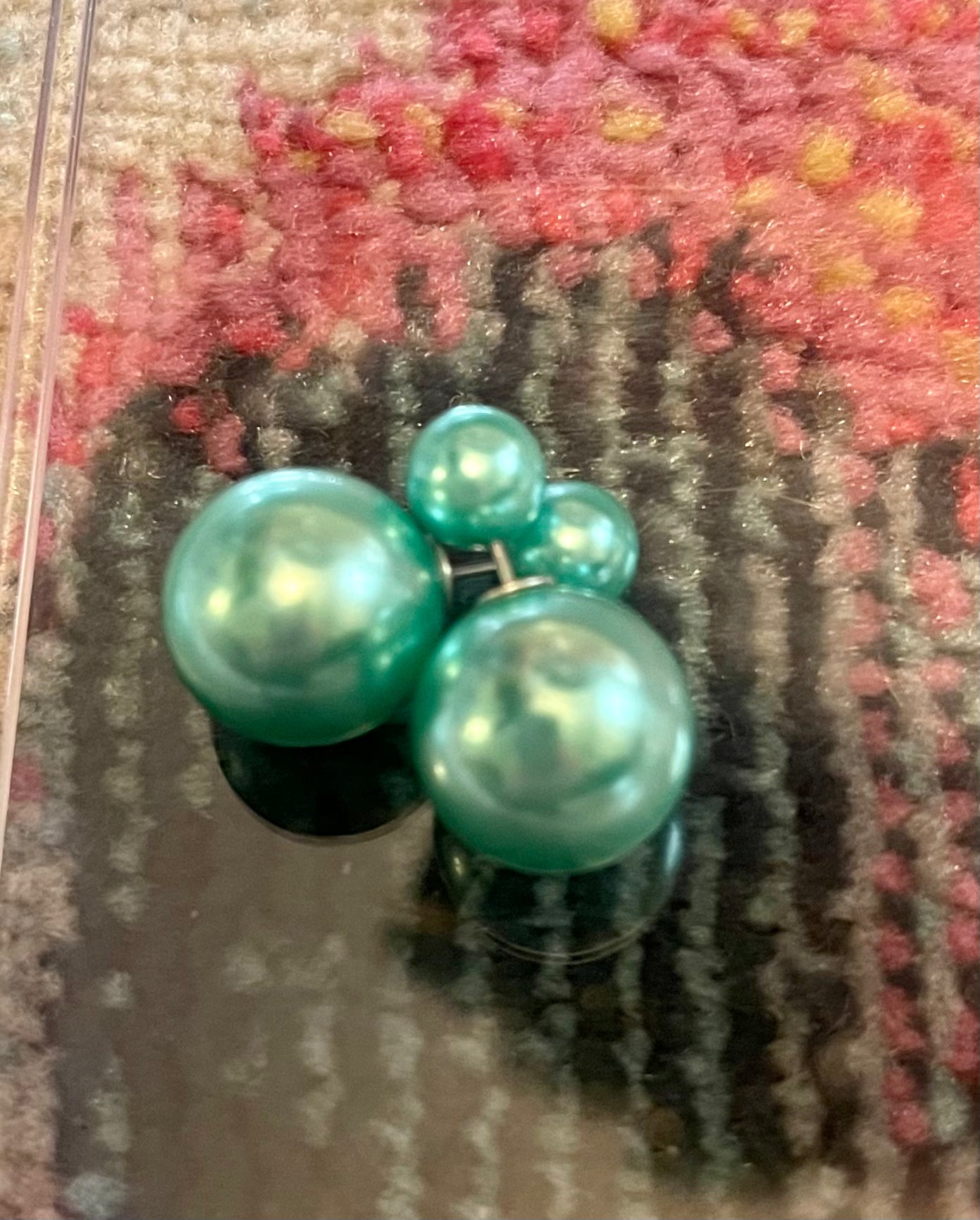 Double Pearl Earrings | Aqua Pearl Earrings | Lemon Cake