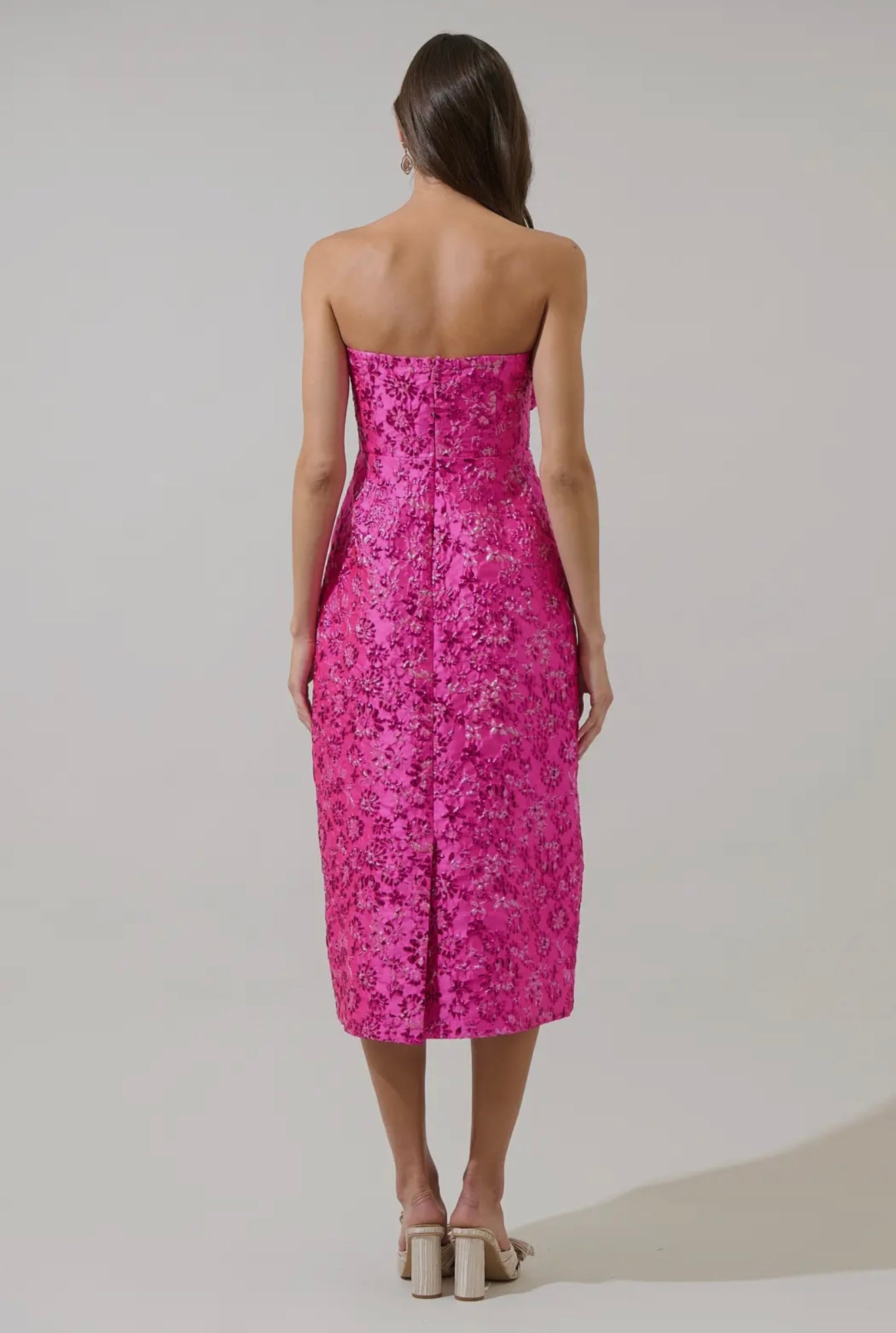 Harrington Jacquard Lola Bow Strapless
Midi Dress