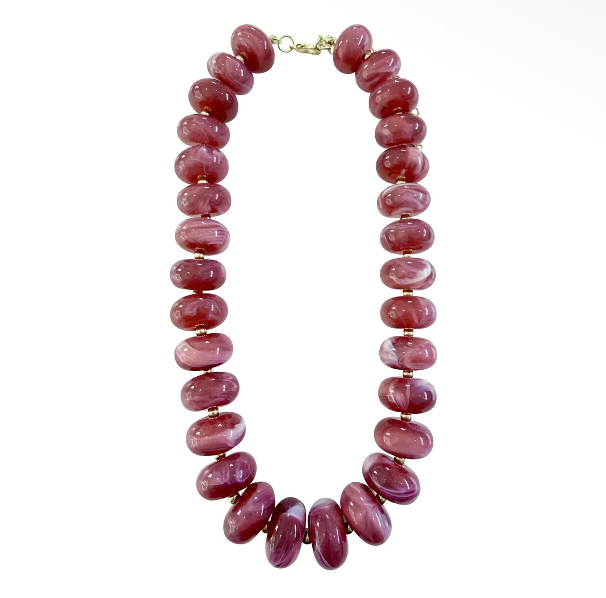 Liberty Chunky Beaded Necklace- Rose